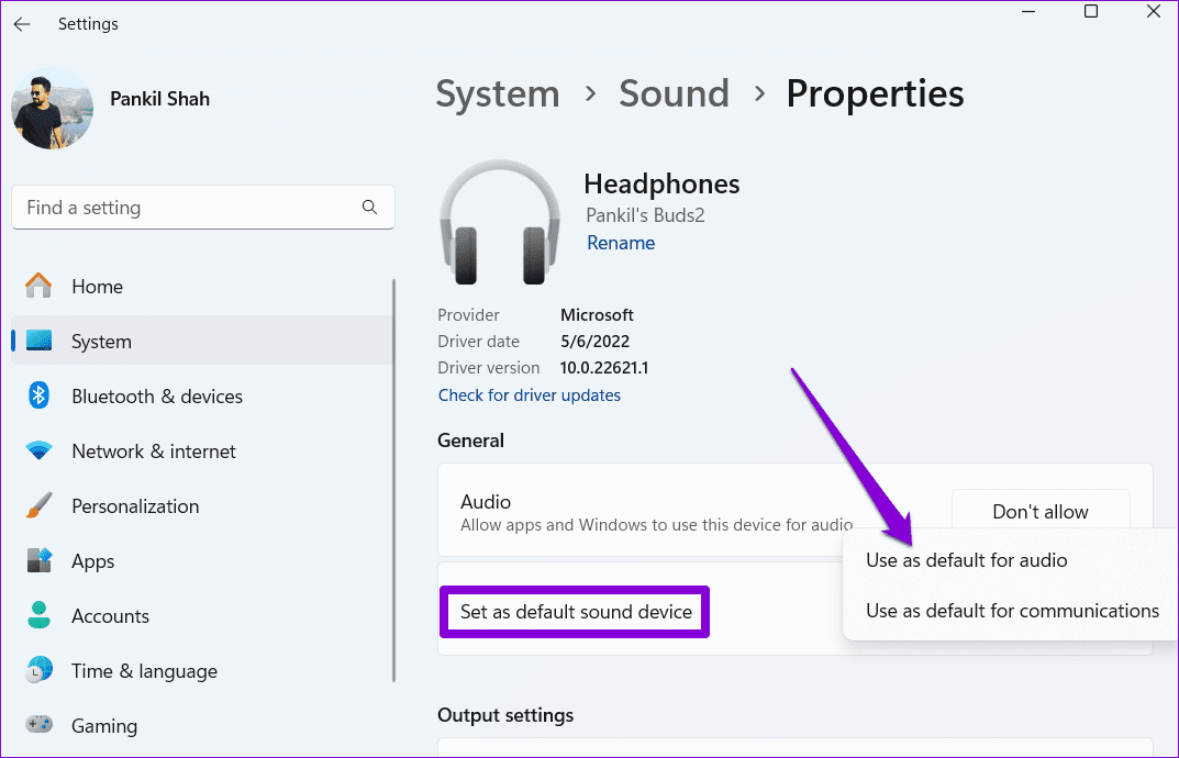 Set-Default-Audio-Device-on-Windows أفضل 7 إصلاحات لاستمرار تغير جهاز الصوت الافتراضي على Windows