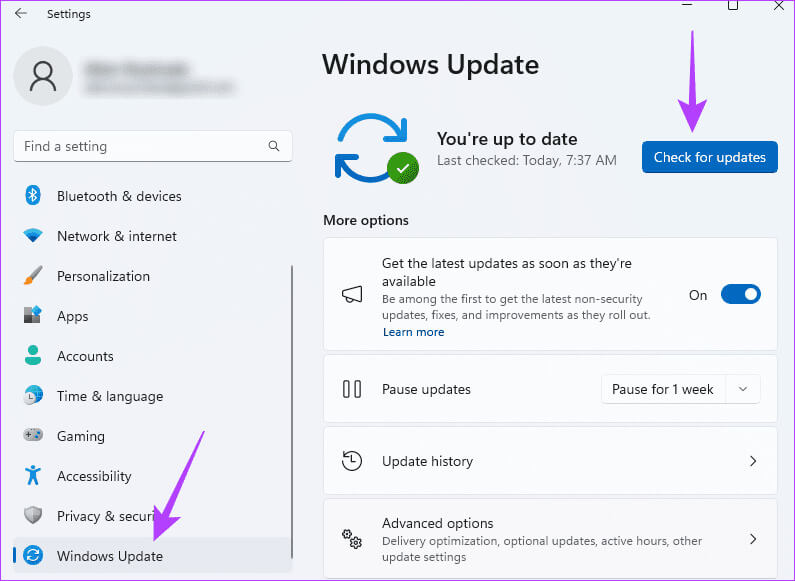 Starting-Windows-update أفضل 6 إصلاحات لعدم عمل مهلة شاشة القفل على Windows 11