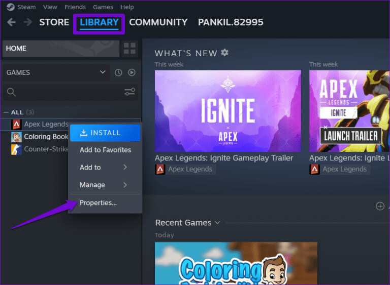 Steam-Game-Properties-2-768x563-1 أفضل 7 إصلاحات لعدم عمل Steam Overlay في Windows