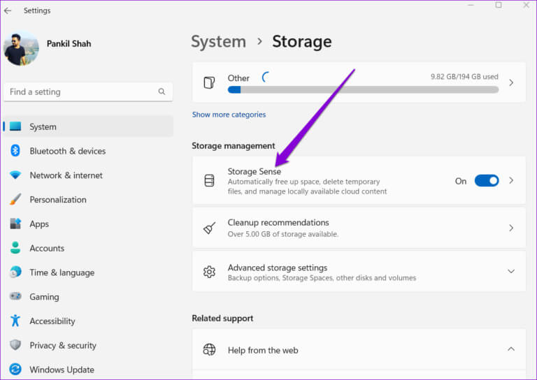 Storage-Sense-on-Windows-1-768x544-1 أفضل 5 إصلاحات لمشكلة استمرار محرك الأقراص في الامتلاء على Windows