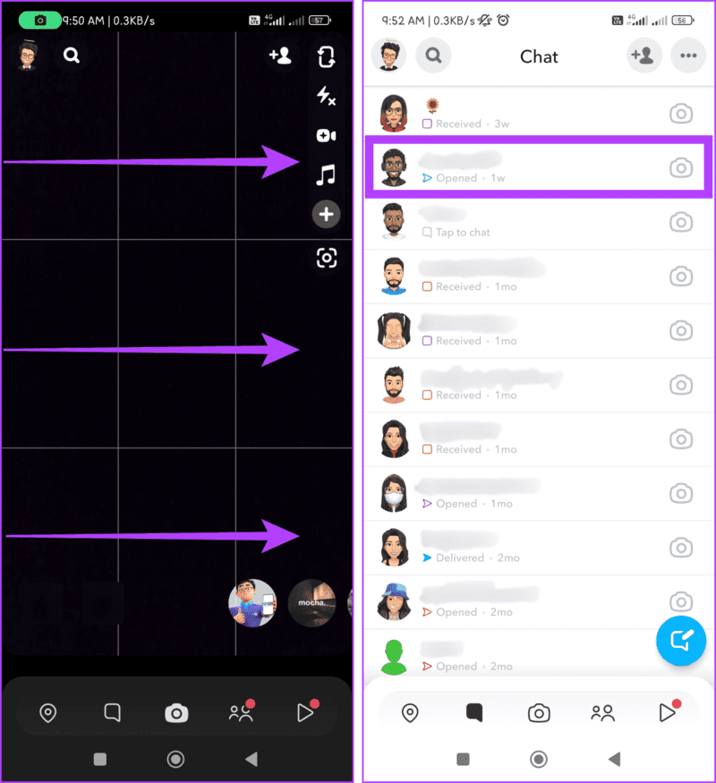 Swipe-from-left-to-right-to-go-to-the-chat-section-press-and-hold-the-chat-you-want-to-mute-1405x1536-1 كيفية كتم صوت شخص ما على Snapchat