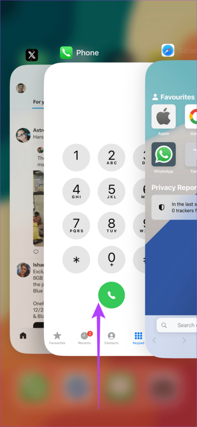 Swipe-to-Close-Recent-Apps 9 طرق لإصلاح تجمد وتوقف مقاطع الفيديو في قصص ومنشورات Instagram