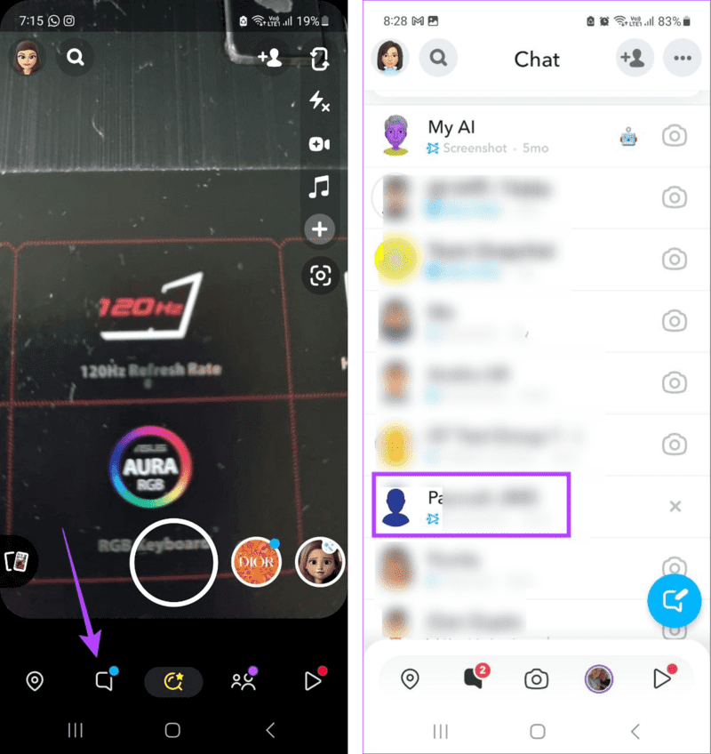 Tap-on-Contact كيفية رؤية الأصدقاء المحذوفين على Snapchat
