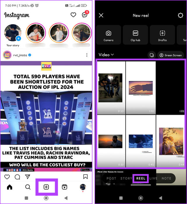 Tap-the-icon-and-head-to-the-Reel-section-select-a-reel-937x1024-1 كيفية مشاركة منشورات ومقاطع وقصص Instagram مع الأصدقاء المقربين فقط