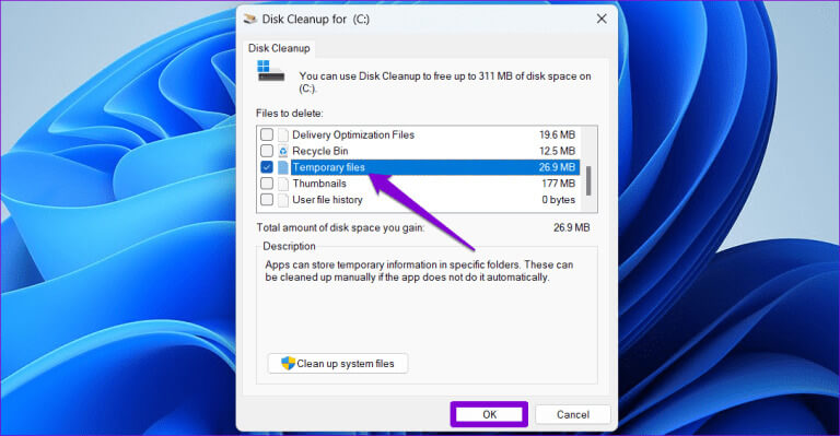 Temporary-Files-Disk-Cleanup-768x399-1 أفضل 5 إصلاحات لمشكلة استمرار محرك الأقراص في الامتلاء على Windows