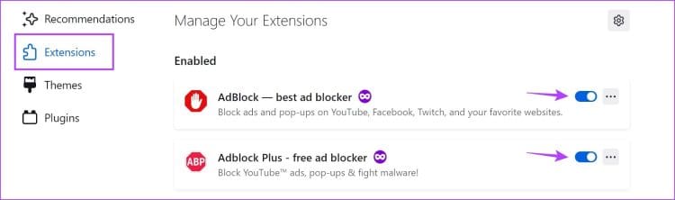 Turn-off-Firefox-extension-2-750x222-1 8 طرق لإصلاح الشاشة البيضاء على YouTube على سطح المكتب والهاتف المحمول