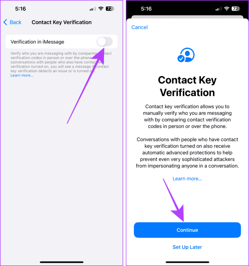 Turn-on-Contact-Key-Verification-on-iPhone ما هي ميزة التحقق من مفتاح الاتصال في iMessage وكيفية استخدامه