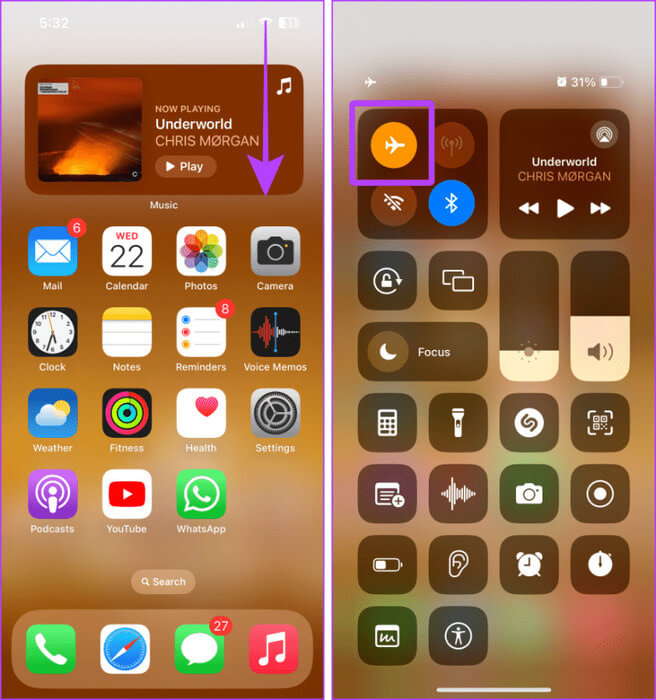 Turn-on-Flight-Mode-on-iPhone-768x820-1 كيفية استخدام البريد الصوتي (الناقل والمباشر) على iPhone
