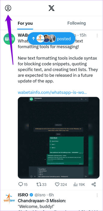 Twitter-App-on-Android-500x1024-1 أفضل 9 إصلاحات لمشكلة Twitter عالق على شاشة التحميل