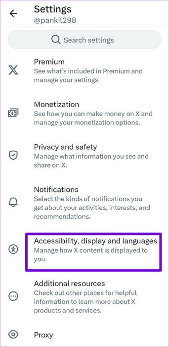 Twitter-Display-Settings-500x1024-1 أفضل 9 إصلاحات لمشكلة Twitter عالق على شاشة التحميل