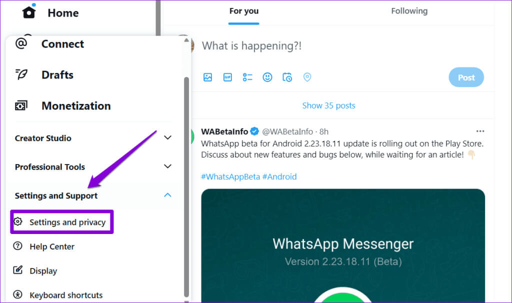 Twitter-Settings-and-Privacy-1024x606-1 أفضل 9 إصلاحات لمشكلة Twitter عالق على شاشة التحميل