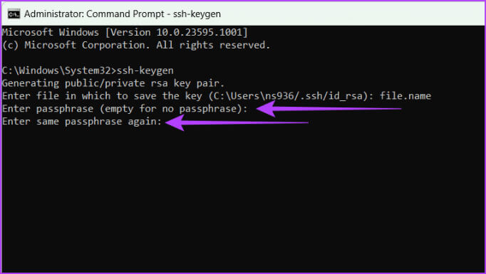 Type-a-passphrase-and-hit-Enter-682x385-1 كيفية إنشاء مفاتيح SSH على Windows
