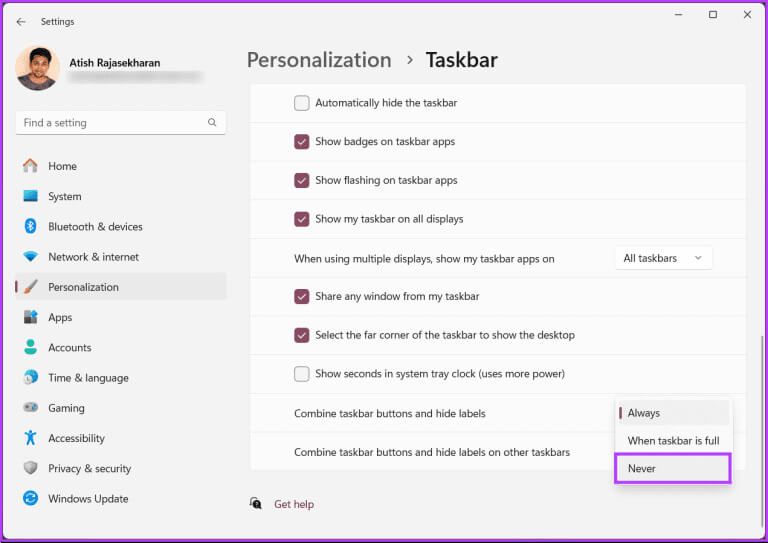 Ungroup-Taskbar-Icons-in-Windows-11_21-768x543-1 4 طرق لفك تجميع أيقونات شريط المهام في Windows 11