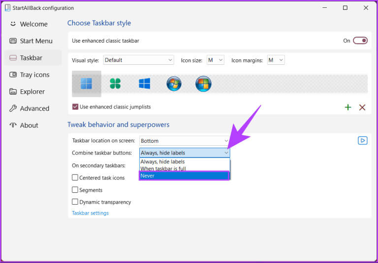 Ungroup-Taskbar-Icons-in-Windows-11_9-768x536-1 4 طرق لفك تجميع أيقونات شريط المهام في Windows 11