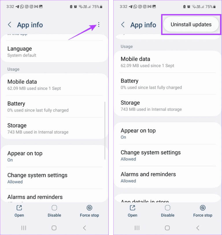 Uninstall-Google-updates-768x813-1 9 طرق لإصلاح خطأ "Google يستمر في التوقف" على Android