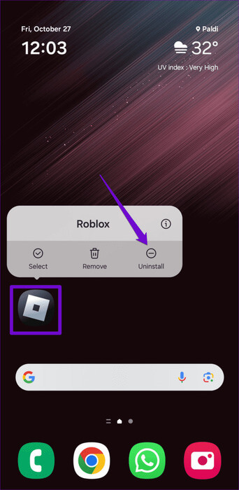 Uninstall-Roblox-From-Android-500x1024-1 أفضل 8 إصلاحات لعدم إمكانية الانضمام إلى ألعاب Roblox
