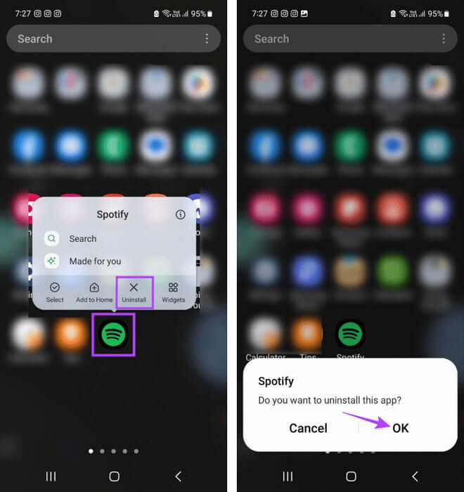 Uninstall-Spotify-on-Android-3-768x814-1 10 إصلاحات لعدم عمل Spotify Premium دون الاتصال بالإنترنت على الهواتف الذكية