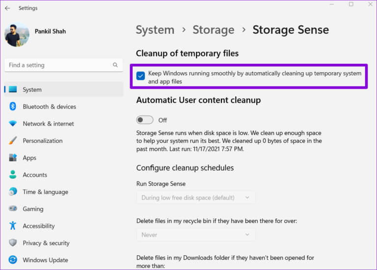 Use-Storage-Sense-to-Delete-Temporary-Files-on-Windows-768x550-1 أفضل 5 إصلاحات لمشكلة استمرار محرك الأقراص في الامتلاء على Windows