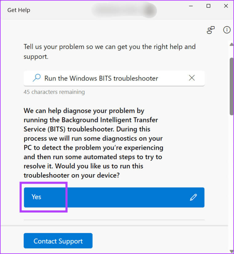 Use-the-Background-Intelligent-Transfer-Service-Troubleshooter-3 9 إصلاحات لمشكلة "خدمة النقل الذكي في الخلفية (BITS) تستمر في التوقف" في Windows 10 و11
