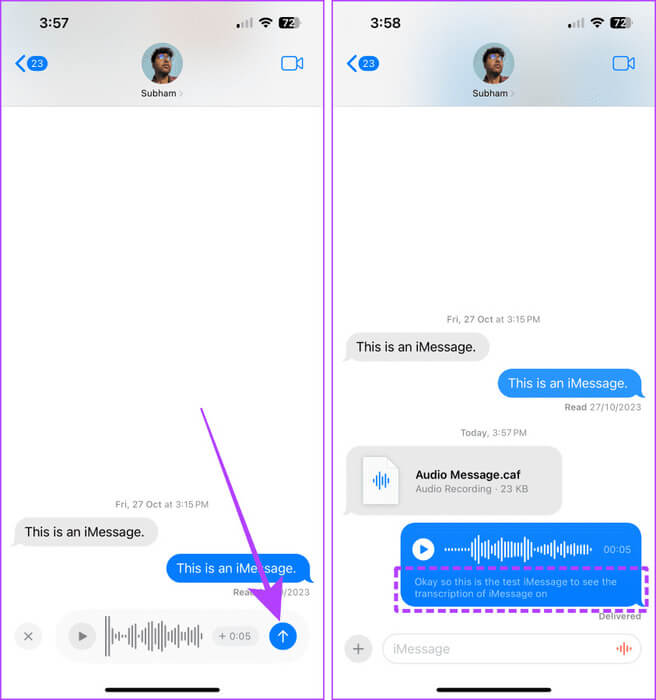Voice-Message-and-its-Transcription-in-iMessage 5 طرق لنسخ المذكرات الصوتية على iPhone
