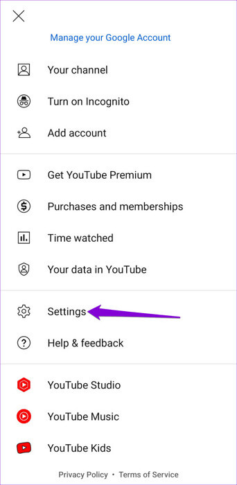 YouTube-App-Settings-500x1024-1 أفضل 8 إصلاحات لعدم عمل الترجمات المغلقة على YouTube