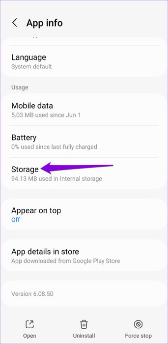 YouTube-Music-App-Storage-500x1024-1 أفضل 8 إصلاحات لعدم عمل الترجمات المغلقة على YouTube