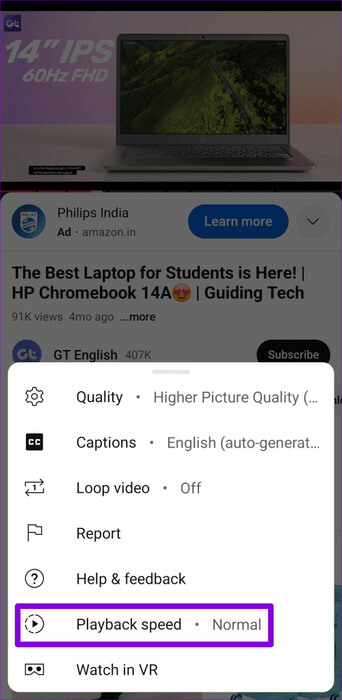 YouTube-Playback-Speed-on-Mobile-500x1024-1 أفضل 8 إصلاحات لعدم عمل الترجمات المغلقة على YouTube