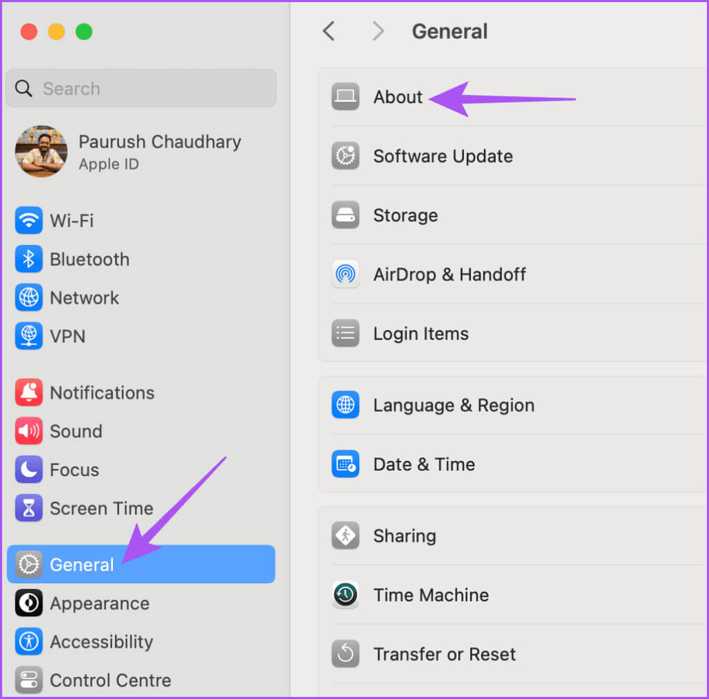 about-general-settings-mac-1-1024x1010-1 أفضل 7 إصلاحات لخطأ "هذا الـ iPhone مفتوح في نافذة أخرى" في Apple Music على Mac