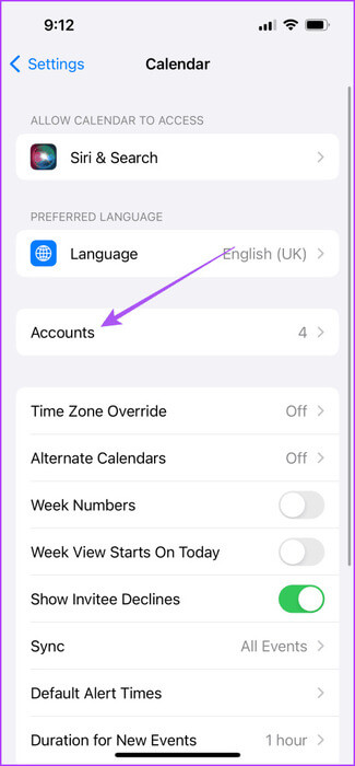 accounts-calendar-settings-iPhone-1-475x1024-1 أفضل 6 إصلاحات لعدم ظهور أعياد الميلاد في تطبيق التقويم على iPhone