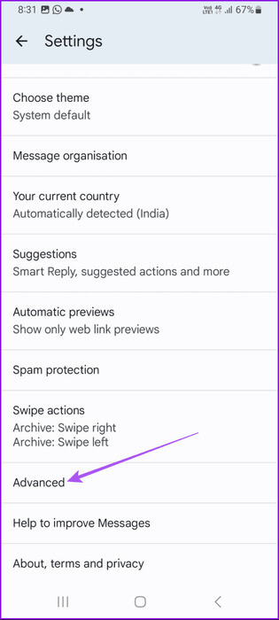 advanced-settings-google-messages-app-461x1024-1 أفضل 7 إصلاحات لعدم إمكانية إرسال صور GIF في تطبيق رسائل Google