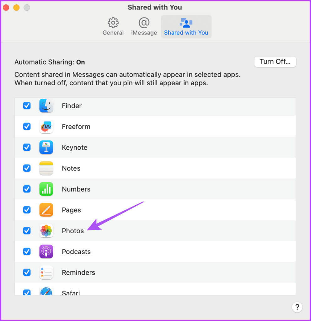 allow-photos-for-shared-with-you-on-messages-mac-991x1024-1 أفضل 5 إصلاحات لعدم ظهور صور iMessage في تطبيق الصور على iPhone وiPad وMac