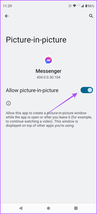 allow-picture-in-picture-facebook-messenger-android-463x1024-1 أفضل 7 إصلاحات لعدم عمل ميزة Picture-in-Picture في Facebook Messenger