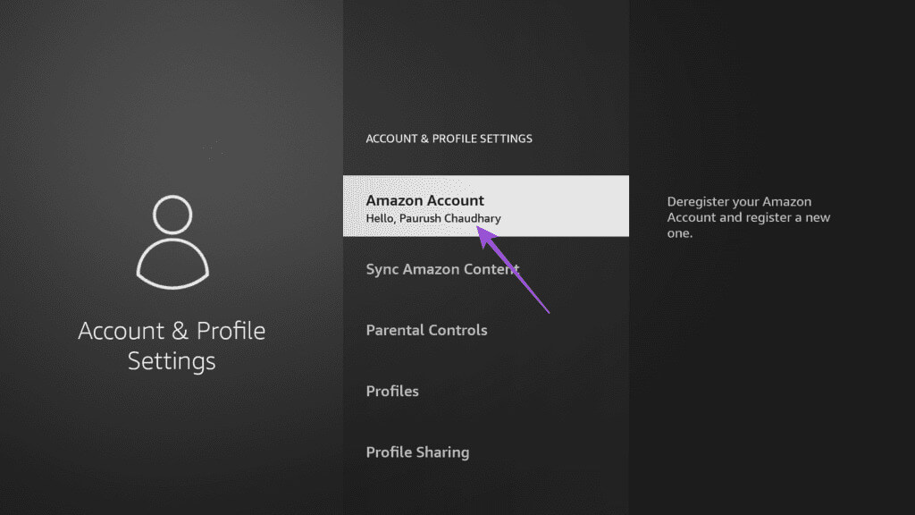 amazon-account-profile-settings-fire-tv-1024x576-1 أفضل 5 إصلاحات لعدم إمكانية حذف التطبيقات على Amazon Fire TV Stick