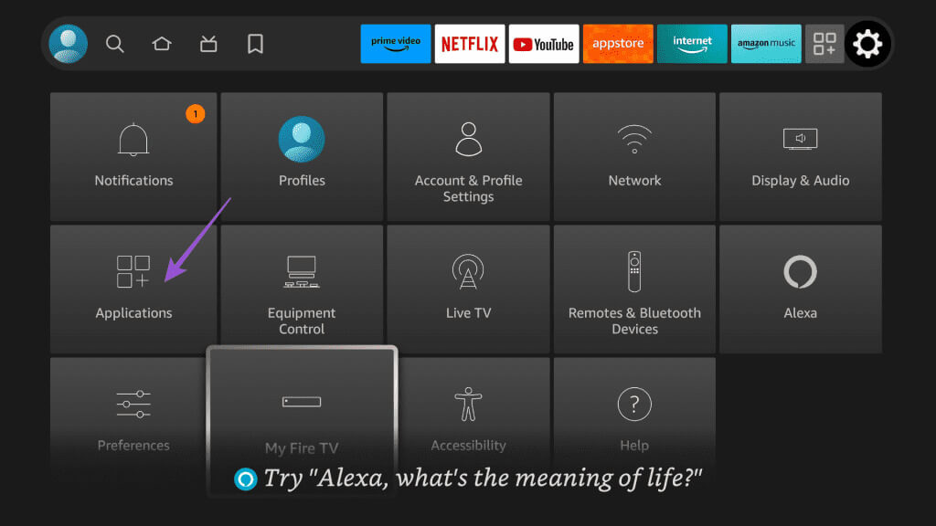 application-settings-fire-tv-4k-1024x576-1 أفضل 5 إصلاحات لعدم إمكانية حذف التطبيقات على Amazon Fire TV Stick