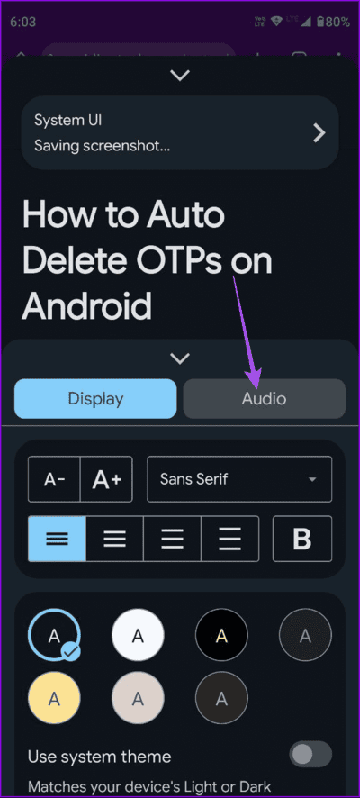 audio-settings-reading-app-android كيفية استخدام تطبيق Reading Mode على Android