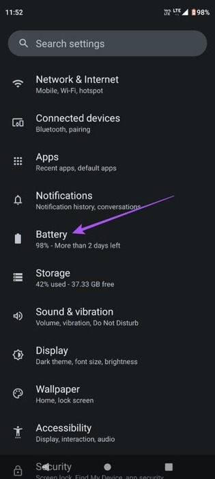 battery-settings-android-1-461x1024-1 أفضل 7 إصلاحات لعدم عمل ميزة Picture-in-Picture في Facebook Messenger