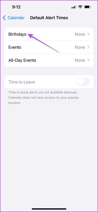 birthdays-default-alert-times-calendar-settings-iPhone-475x1024-1 أفضل 6 إصلاحات لعدم ظهور أعياد الميلاد في تطبيق التقويم على iPhone