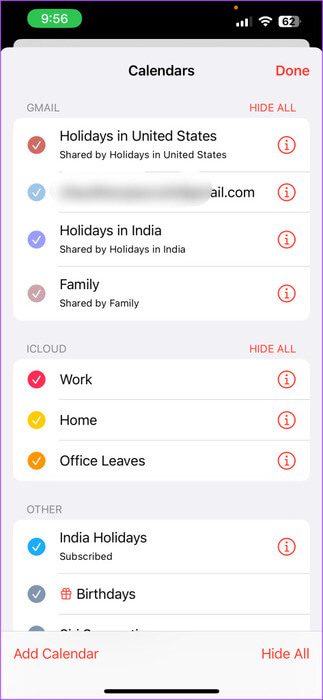 calendars-in-calendar-app-iPhone-473x1024-1 أفضل 6 إصلاحات لعدم ظهور أعياد الميلاد في تطبيق التقويم على iPhone