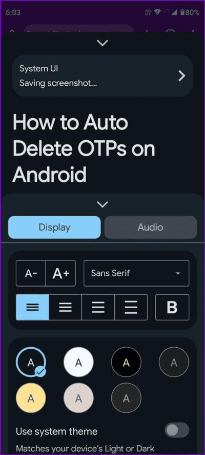 change-text-style-size-reading-mode-android كيفية استخدام تطبيق Reading Mode على Android