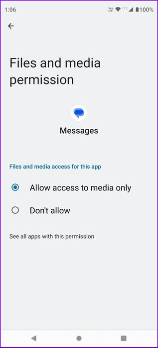 check-file-permissions-messages-app-android-463x1024-1 أفضل 7 إصلاحات لعدم إمكانية إرسال صور GIF في تطبيق رسائل Google
