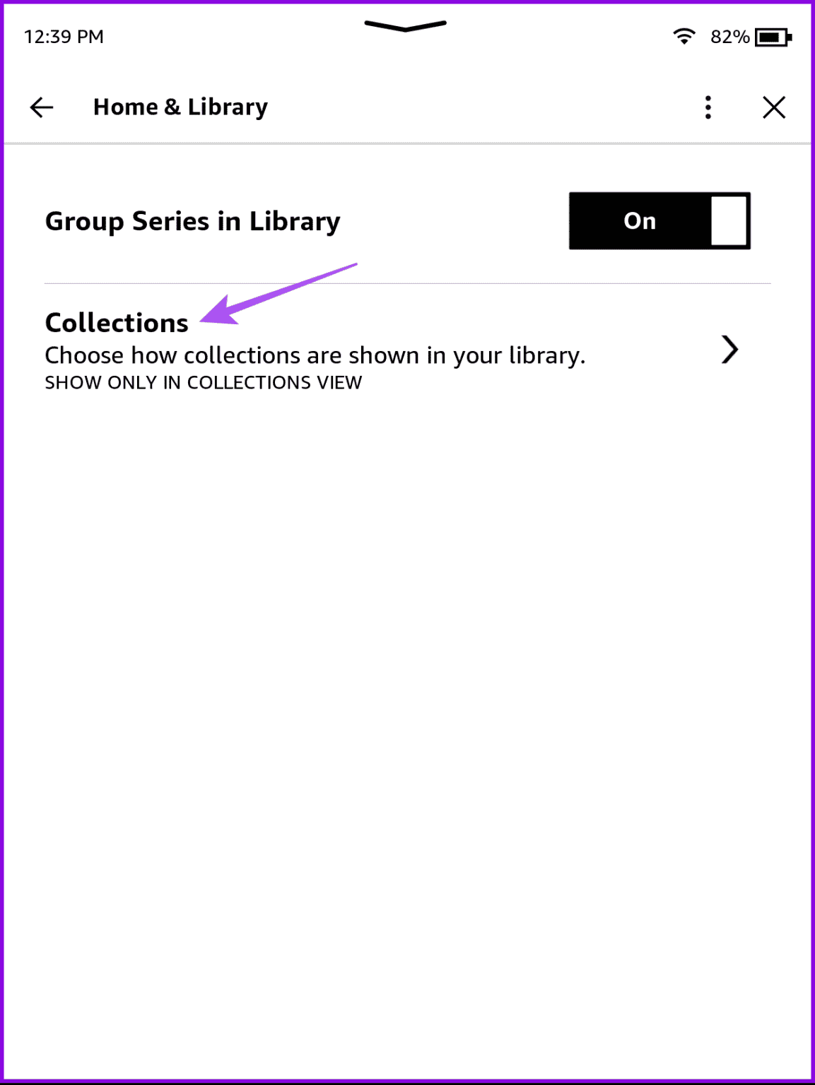 collections-advanced-reading-options-kindle-1153x1536-1 كيفية إنشاء وإدارة مجموعات الكتب على Amazon Kindle