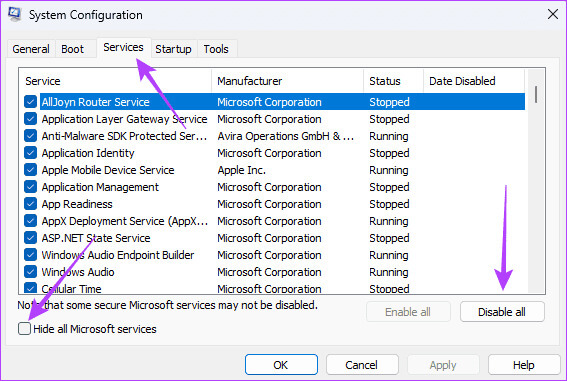 configuring-system-services أفضل 6 إصلاحات لعدم عمل مهلة شاشة القفل على Windows 11