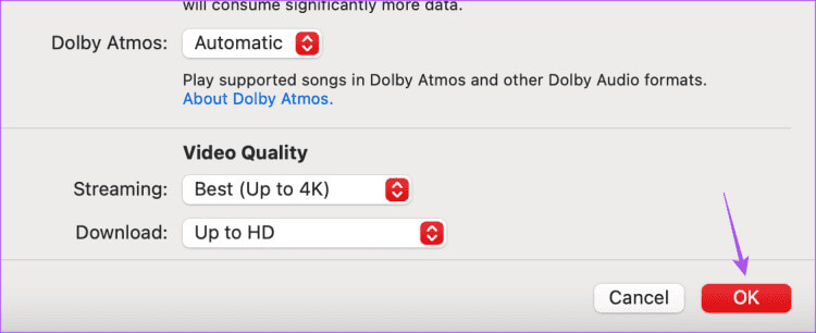 confirm-changes-apple-music-mac-750x306-1 أفضل 9 إصلاحات لعدم تشغيل مقاطع فيديو Apple Music على iPhone وiPad وMac وWindows