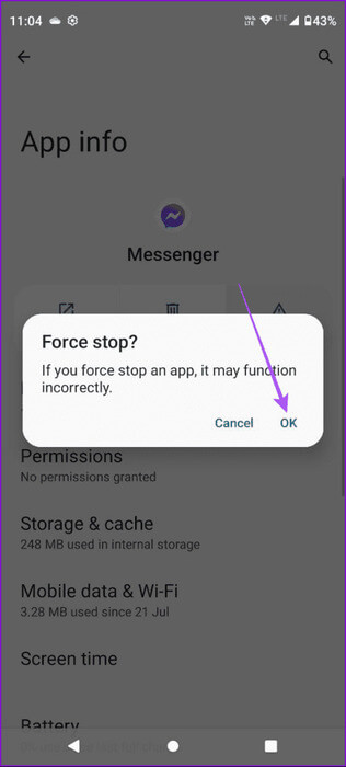 confirm-force-stop-messenger-androod-462x1024-1 أفضل 7 إصلاحات لعدم عمل ميزة Picture-in-Picture في Facebook Messenger
