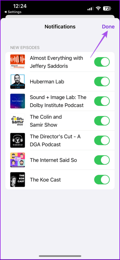 confirm-notiification-settings-for-podcasts-712x1536-1 أفضل 5 إصلاحات لعدم عمل إشعارات تطبيق Podcast على iPhone وiPad وMac