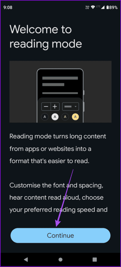continue-reading-mode-app-setup-android-694x1536-1 كيفية استخدام تطبيق Reading Mode على Android