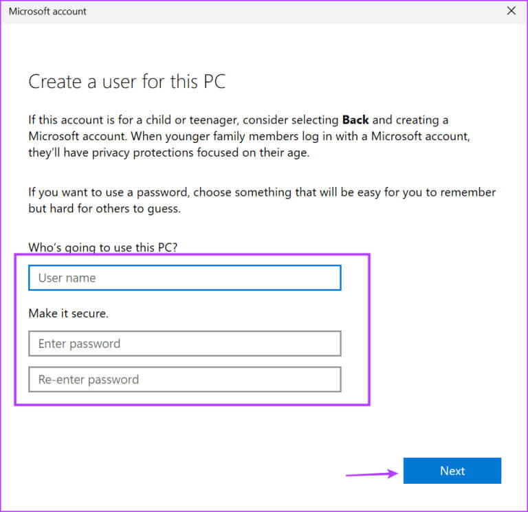 create-a-new-user-account-4-768x745-1 أفضل 8 طرق لإصلاح خطأ DISM 50 في Windows 10 و11