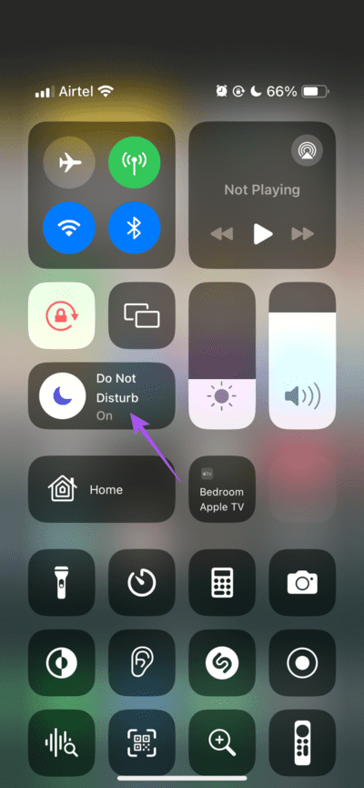 do-not-disturb-control-center-iphone-710x1536-1 أفضل 5 إصلاحات لعدم عمل إشعارات تطبيق Podcast على iPhone وiPad وMac