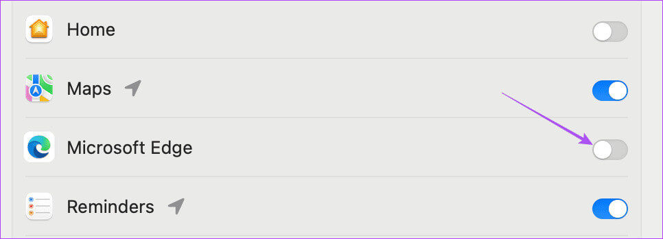 enable-location-for-edge-on-mac أفضل 6 إصلاحات لعدم عمل Microsoft Edge على iPhone وiPad وMac