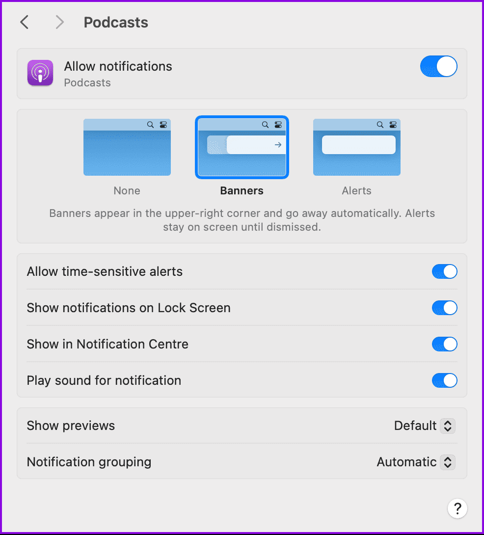 enable-podcasts-app-notifications-mac أفضل 5 إصلاحات لعدم عمل إشعارات تطبيق Podcast على iPhone وiPad وMac